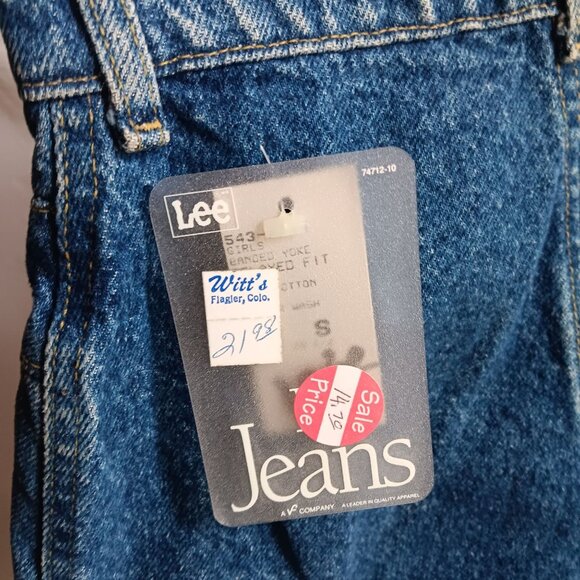 Vintage Lee Girls Jeans 12 23x27 Banded Yoke Relaxed Fit Pepper Wash New Tags - Picture 5 of 6